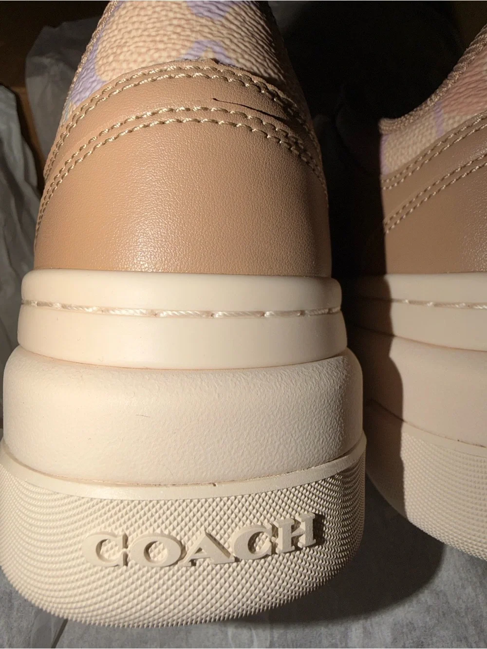 Coach Pastel Rainbow Signature Monogram  Platform Sneakers